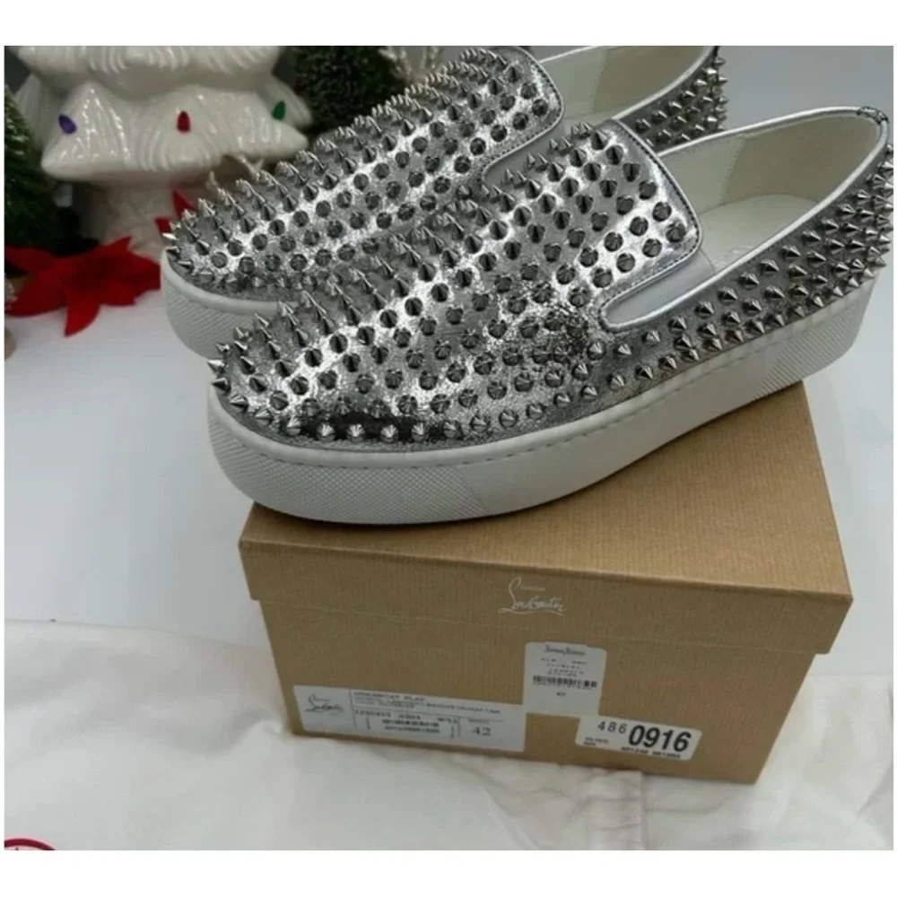 Christian Louboutin roller boat spike slip on sneakers size 43 made Italy